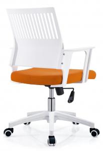 Workstation Mesh Seat Desk Chair , White And Orange Mesh Boardroom Chairs