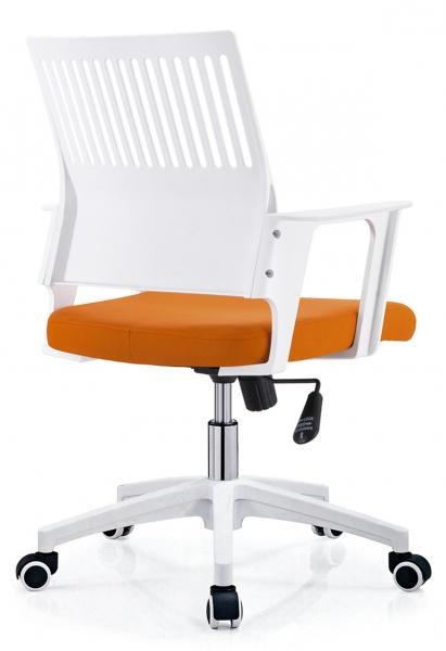 China Workstation Mesh Seat Desk Chair , White And Orange Mesh Boardroom Chairs factory