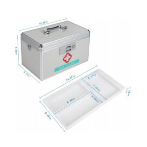 China 15in Child Aluminum Portable First Aid Box Medicine Case With Lock factory
