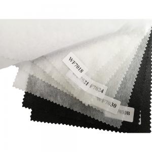 China White/Black/Gray Nonwoven Thermal Bond Double Dot Interlining for Lightweight factory