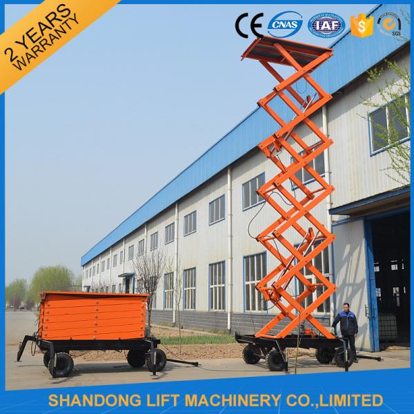 China High Raising 4 Wheel Aerial Work Platform ,  CE 18m Hydraulic Electric Mobile Scissor Tables factory