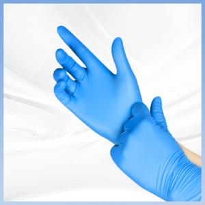 China Disposable 9 Inch Blue Synthetic Nitrile Gloves Resistant to Chemicals Suitable for Various Occasions such as Foo factory