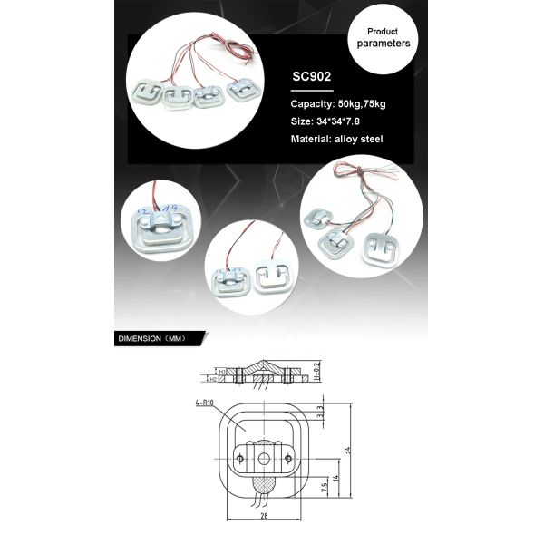 Mini Body Scale and Kitchen Weight Scale Load Cell with Analog Sensor and Rated Output of 1.0±0.15 mv/v and 100Kg Capacity