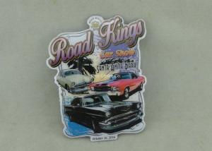 Metal Car Emblem Souvenir Badges By Brass Stamped , Soft Magnet Fridge Badges