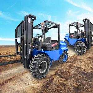 China 12-28km/h Four Wheel Off-Road Fork Lift All Terrian Forklift 4.5 Ton 4x4 Forklift Truck factory