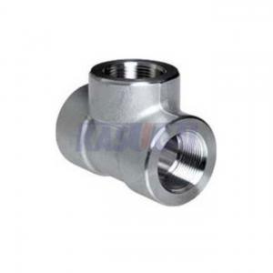 China THD Straight Carbon Steel Tee , ASME B16.11 High Pressure Forged Threaded Tee factory