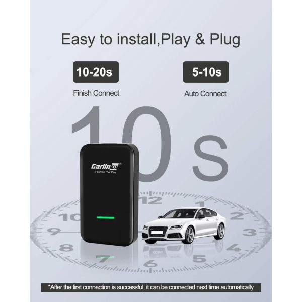 U2W Car Carplay Wired To Wireless Adapter Portable Multimedia Wireless Car Play Ai Box