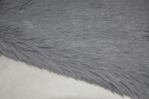 China grey Solid Long Haired Faux Fur Fabric Acrylic Silver Fox，Add softness and romance to your wardrobe factory