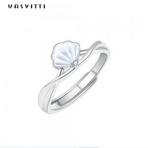 China 0.14cm 1.8g Sterling Silver Jewelry Rings Shell Shaped Party 925 Silver Ring factory