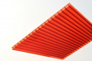 China Red Solid Polycarbonate Sheet / Durable Polycarbonate Patio Roof Panels factory