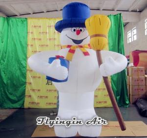 Outdoor Christmas Inflatable Decorations, Inflatable Snowman with Broom