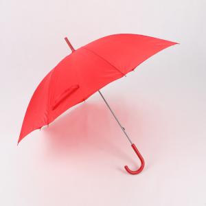 China Red Light Selfie Stick Umbrella , Ladies Wooden Hook Handle Umbrella Durable factory