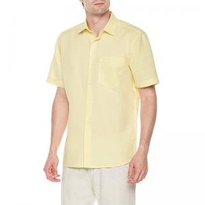 China Standard Fit Point Collar 50% Ramie Fabric Shirt Casual Men