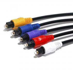 China RCA Cable Optic Digital Audio Cable 5 Color Plastic Connector 1.5m - 5m For DVD CD Player factory