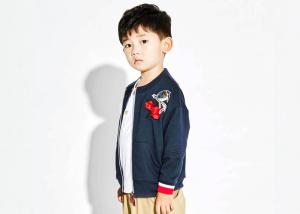 China Boys Cardigan Sweater With Cotton Lining , Full Open Boys Zip Front Hoodie on sale