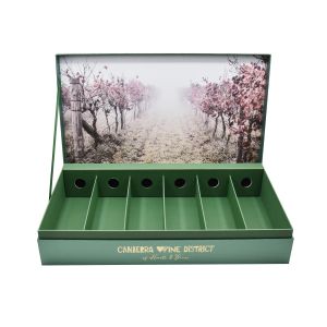 China Luxury 6 Pack Wine Gift Boxes Packaging With Custom Logo Lid Packaging Cardboard on sale