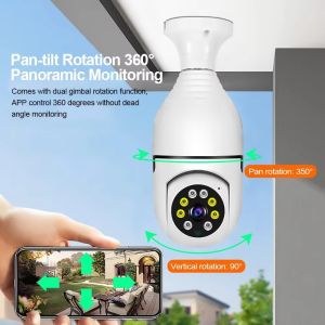Smart E27 Light Bulb Camera With Audio 4mp Dual Light Pan Tilt Auto Tracking