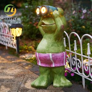 China Solar Frog Light Outdoor Resin Animal Decoration Resin Crafts Garden Yard Garden Landscape Decorative Lights factory