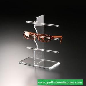 China Customized Clear Acrylic Eyewear Counter Display Stand Plexiglass Sunglasses Display Rack on sale