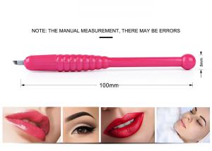 China Pink Disposable Manual Pen For Semi Permanent Makeup with Flaecible Blades on sale