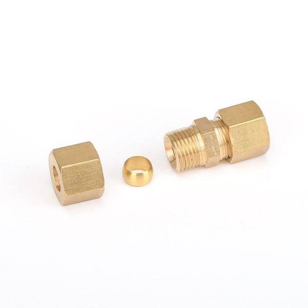 Compression Tube Pipe Fitting Brass Straight Coupling OD Connector