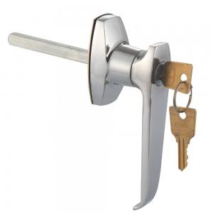 China Metal Cabinet L Handle Door Lock Set Zinc Alloy Swing Handle With Spindle factory