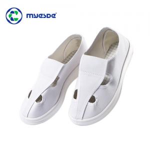 China esd protection shoes Pu White blue Shoes Anti-static Esd Pu Esd Cleanroom Shoes With 4 Holes Welcro cleanroom esd shoes factory
