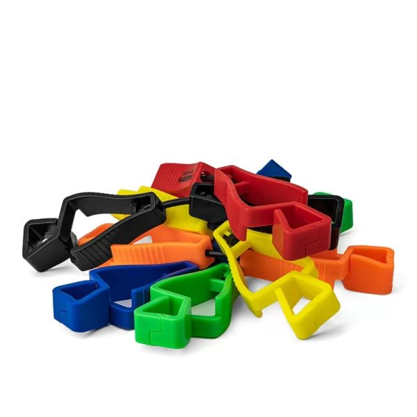 Plastic Glove Clips Multi-Color Custom Logo Safety Interlock Clips for Labor Work