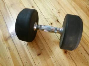 China rubber coated dumbbell on sale