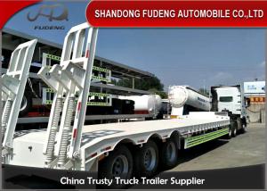 China 30 Ton - 60 Ton -100 Tons Customized Lowboy Semi Trailers / Drop Bed Low Loader Trailer factory