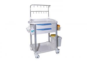 China IV pole Emergency Medical Trolleys With Utility Container ABS Drawers factory