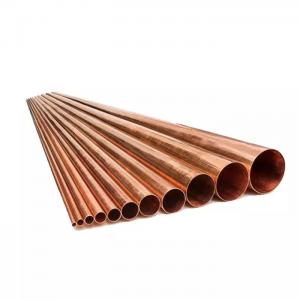 China 15m 10m 20m Seamless Copper Tube Air Conditioner Refrigeration Connecting Heating Cooling Straight Brass Pipe factory