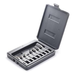 China High Hardness 6.35mm Carbide Burrs with Steel Shanks Burr Set Tooth Pattern Bidentate Pattern factory