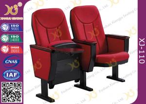 China Solid Wood Armrest Gravity Seat Rebound Conference Hall Chairs With Iron Base on sale