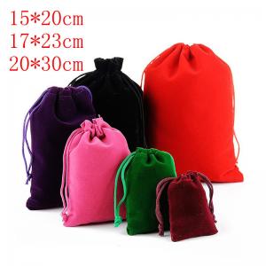 China Velvet String Bag Jewelry Drawstring Pouches Wedding Party Gift Bags Mix Colors factory