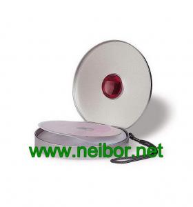 China Sandblasted tinplate CD DVD tin case with window and string for 10 CDs factory