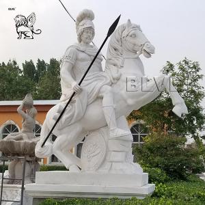 China marble greek warrior sculpture life size stone carved garden statue on sale