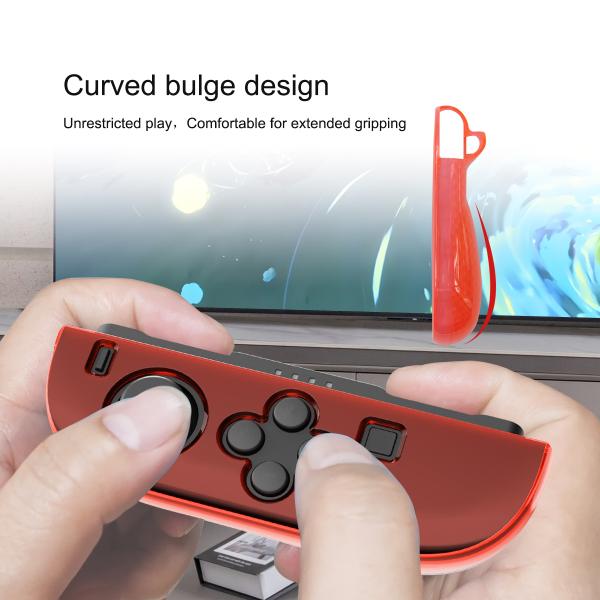 Diamond Pattern Transparent Left and Right Joy-Con Handle Split TPU Protective Case for Nintendo Switch 2