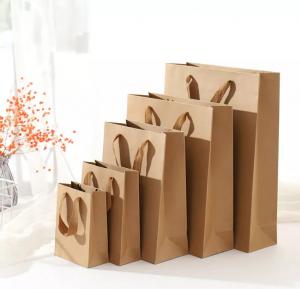 China Customized Kraft Paper Handbag / Shopping Bag Recycled Compostable factory