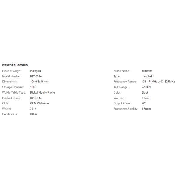 DP3661E Blue Tooth 4.0 IP68 Waterproof Dustproof Multi-constellation Walkie Talke