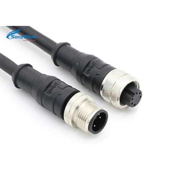 M8 IP67 Power Extension Cable , Customized Conductor LED Display Power Cable Wire
