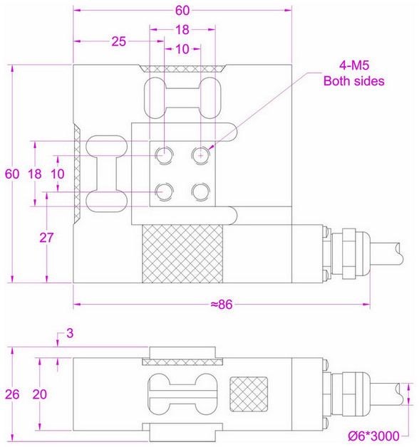 3-Axis Load Cell 20kg Tri-axial Load Cell 200N Multi Axis Force Sensor 45lb