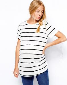 China western maternity wear in black and white stripe shirt in loose design factory