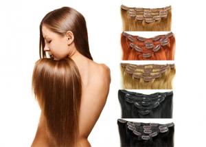 China Full Ends Seamless Easy Clip In Human Hair Extensions For Black Women on sale