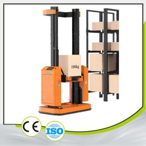 China Telescopic Fork Pallet Truck AGV Automated Guided Vehicle Side Fork Type 50KG-100KG factory