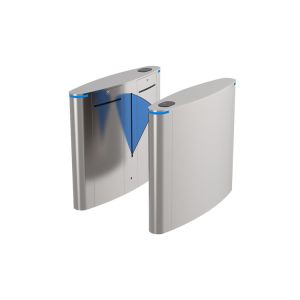 China AC100V Automatic Flap Barrier Turnstile 10mm Acrylic Face Recognition 100W on sale