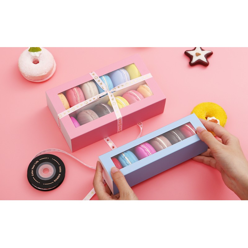 Macaron Packaging Boxes With Clear Window Gold Without Macarons Inside Rose Gold gift box packaging, sustainable