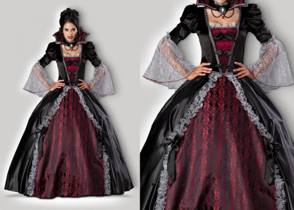 China Vampires Of Versailles 1083 Womens Halloween Costumes , Gray Red Scary Halloween Costumes factory