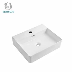 China Stylish Solid  Bathroom Countertop Basin Above Counter Rectangular Sink 600mm factory