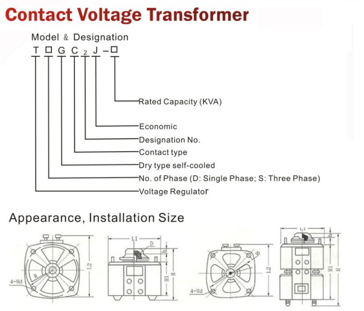 TDGC2 Single Phase 10amp Variac Voltage Regulator Variac Variable Transformer With Isolation